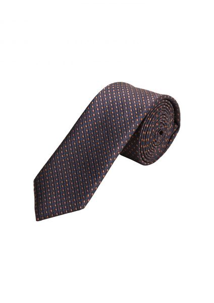 s.Oliver Red Label Krawatte aus Seidenmix - braun/blau (59M0)