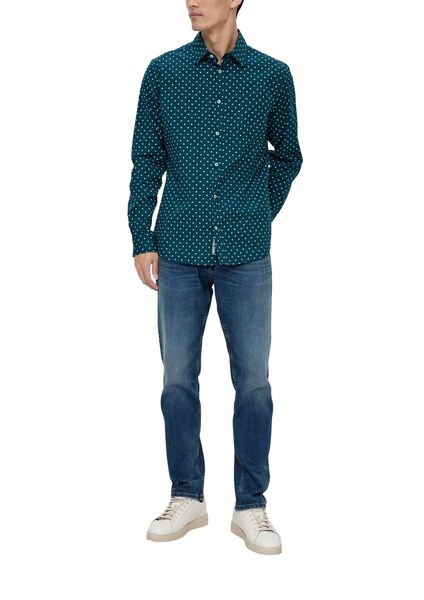 s.Oliver Red Label Slim : chemise en coton stretch  - bleu (69A0)