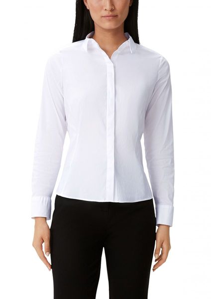 comma Stretch cotton blouse - white (0100)
