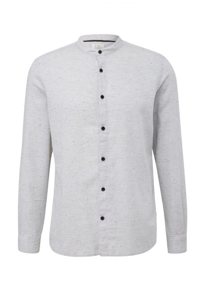 Q/S designed by Slim: Melange shirt with stand-up collar  - white (01W0)