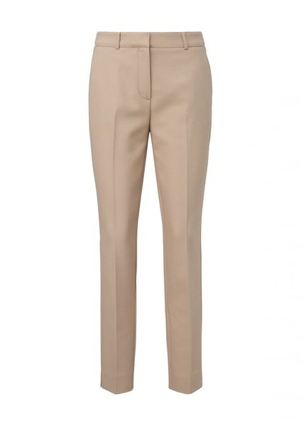 comma Slim: trousers with slit hem - beige (8156)