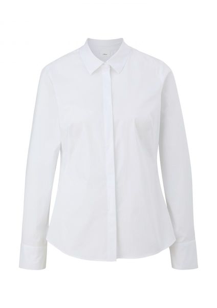 s.Oliver Black Label Blouse with decorative stitching - white (0100)