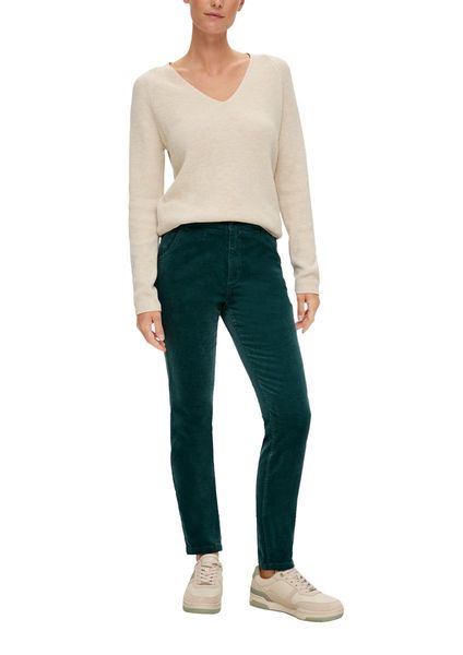 s.Oliver Red Label Slim : pantalon en coton stretch - vert (6733)
