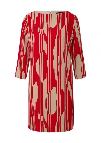 comma Crêpe-Kleid mit Allover-Print   - rot (30A1)