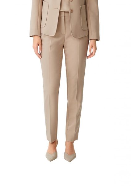 comma Slim: trousers with slit hem - beige (8156)