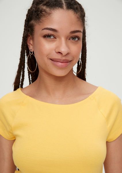 Q/S designed by Shirt in off shoulder look   - yellow (1317)