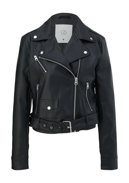 Black pu 2024 biker jacket