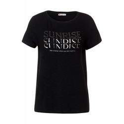 Street One T-shirt avec impression de mots - noir (20001)