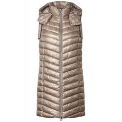 Street One Long vest in quilted look - beige (14854)