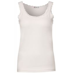 Street One Basic top with lace - white (14451)