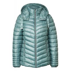 Street One Short quilted jacket with hood - green/blue (14779)