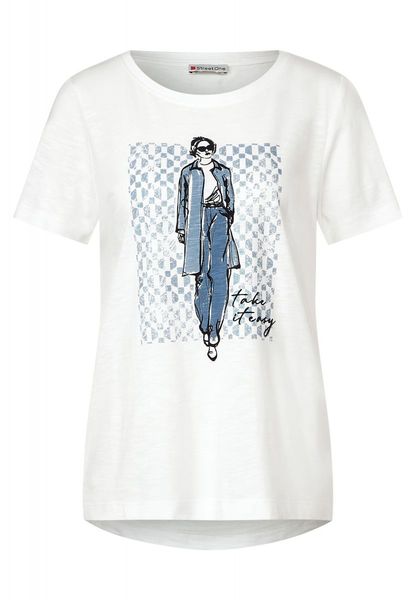 Street One T-Shirt mit Frontprint - weiß (30108)