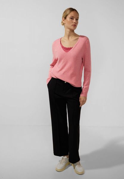 Street One V-neck sweater - pink (14961)