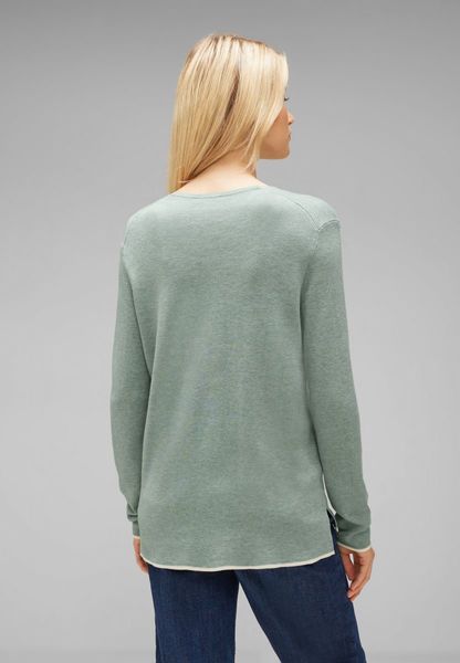 Street One V-neck sweater - green (25035)