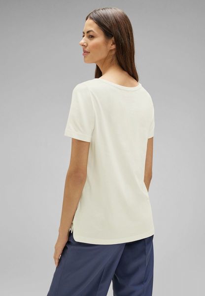 Street One T-shirt à impression photo - blanc/beige (30108)