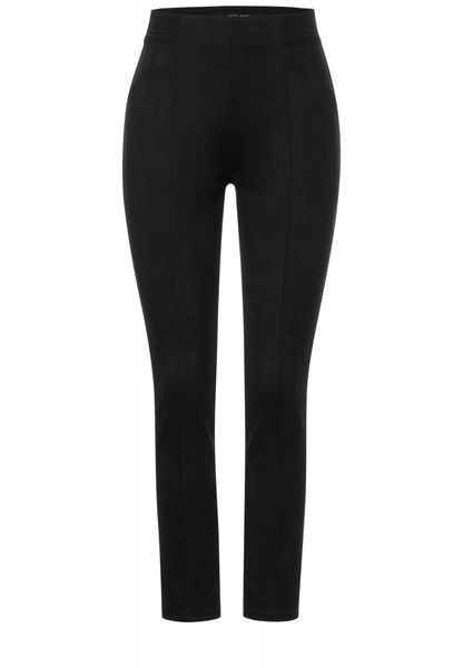 Street One Pantalon skinny aspect velours - noir (10001)