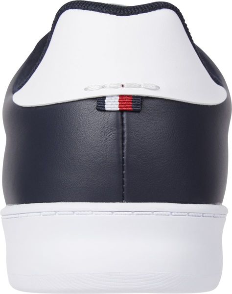 Tommy Hilfiger Leather sneaker with cupsole and contrast heel - blue (DW5)