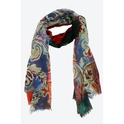 Signe nature Scarf with pattern - red/blue (6)
