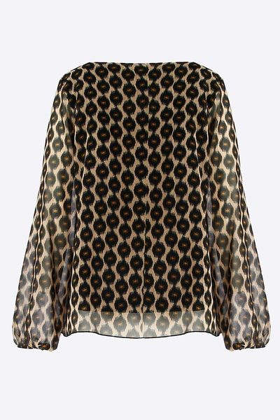 Signe nature Animal print voile blouse - brown (2)