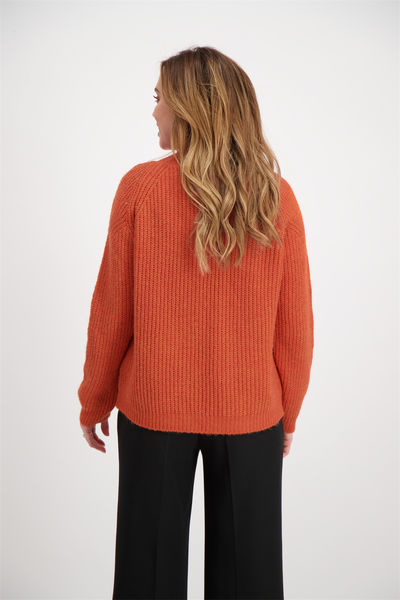 Signe nature Plain cardigan in pearl knit - orange (44)
