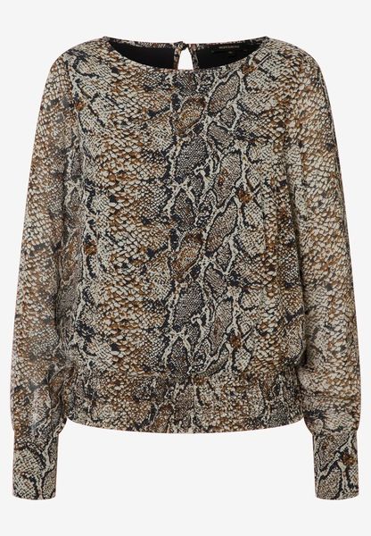 More & More Chiffon blouse with snakeprint - black/brown (3790)
