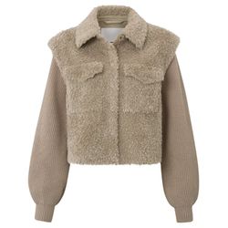 Yaya Short teddy jacket - brown (61103)