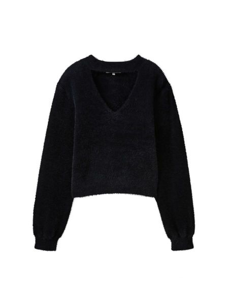 Tom Tailor Denim Knitted jumper with cut out - black (14482)