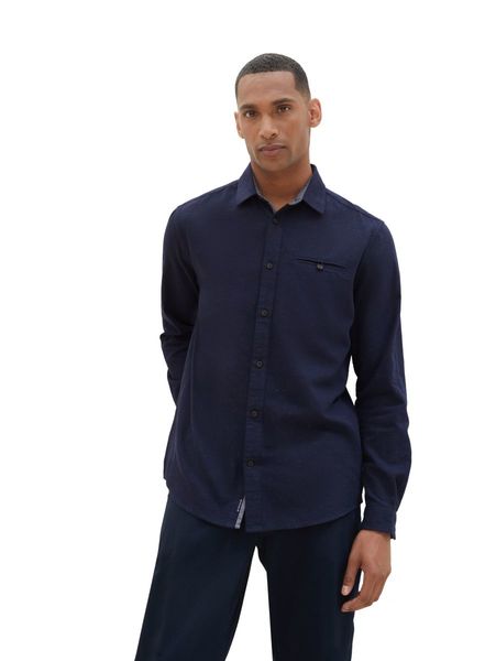 Tom Tailor Structured twill shirt - blue (10668)