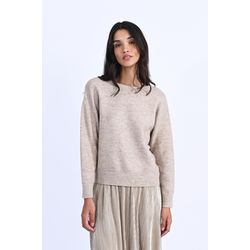 Molly Bracken Sweater with V-neck at the back - beige (BEIGE)