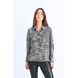 Molly Bracken Chemisier Motif Graphique - blanc/noir (OFFWHITE SOLINE)