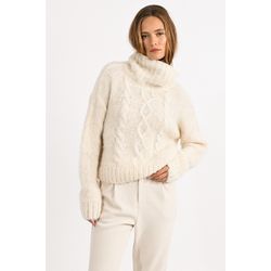 Molly Bracken Large jumper with cable stitch - beige (CREAM)