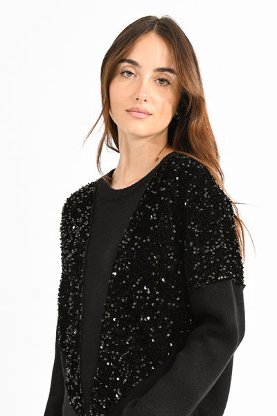 Black shop sequin cardigan