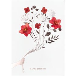 Räder Glücksblumen Karte - Happy Birthday - weiß/rot (0)