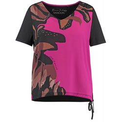 Samoon Blouse top with a drawstring  - pink (01102)