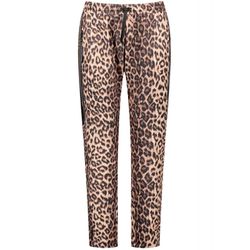 Samoon Jog pants with a leopard print - brown (01102)