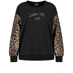 Samoon Sweatshirt with leopard print - black/brown (01102)