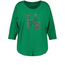 Samoon Shirt with front print - green (05552)