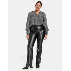 Samoon Flare trousers in leather look   - black (01100)