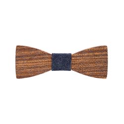 Mr. Célestin Wooden bow tie - Bombay Oak - brown/blue (ZEBRA)