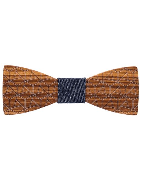 Mr. Célestin Wooden bow tie - brown/blue (ZEBRA)