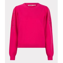 Esqualo Sweater with embroidery anglaise - pink (Fuchsia)