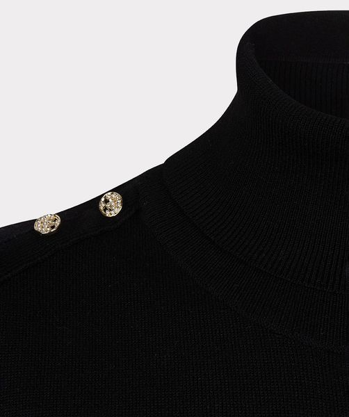 Esqualo Pullover mit Schulterdetail - schwarz (BLACK)