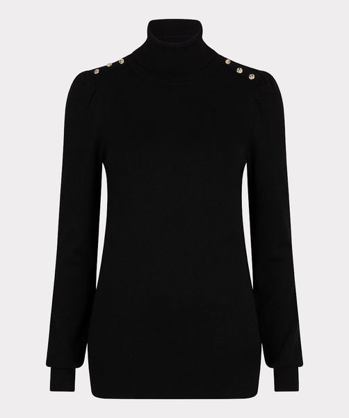 Esqualo Pullover mit Schulterdetail - schwarz (BLACK)
