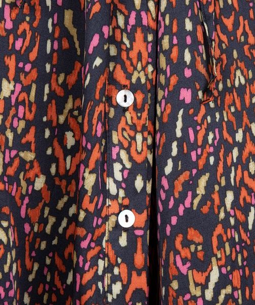 Esqualo Robe longue en satin - Rewilding - orange/violet (PRINT)