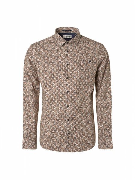 No Excess Stretch shirt allover printed - brown (48)