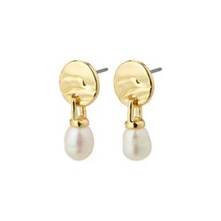 Pilgrim Ohrringe aus recycelten Perlen – Heat - gold/beige (GOLD)