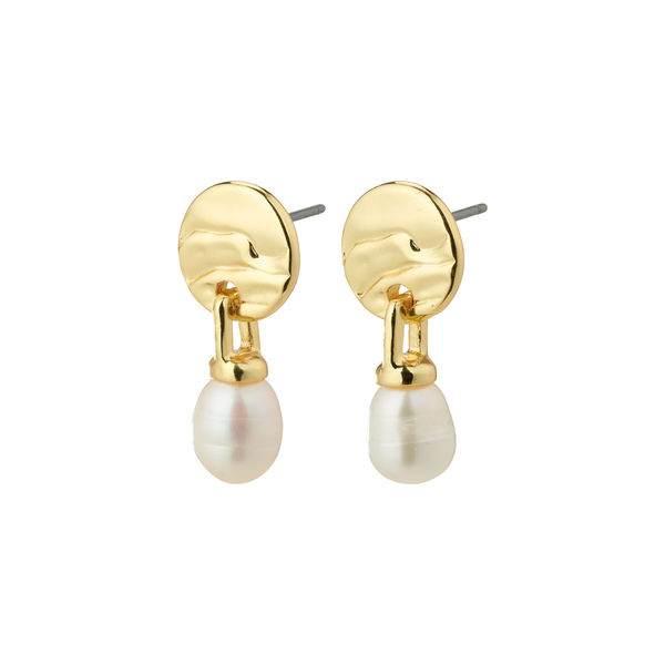 Pilgrim Boucles d'oreilles en perles recyclées - Heat - gold/beige (GOLD)