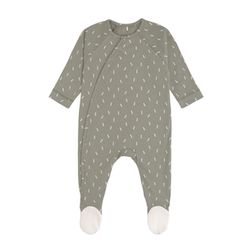 Lässig Baby Schlafanzug mit Füßen - grün (Olive)