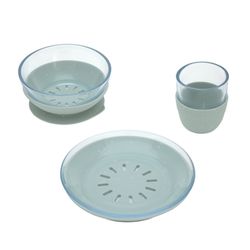 Lässig Children's tableware set (plate - bowl - cup) - blue (Bleu)