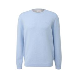 s.Oliver Red Label Knitted sweater with logo embroidery - blue (50W0)